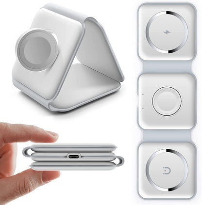 3-in-1 Wireless Charging Pad – Fast Qi Charger for iPhone, Apple Watch & AirPods
