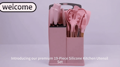 19-Piece Stainless Steel Kitchen Tool & Knife Set