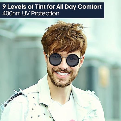 Adjustable Vision Glasses - Clear Round Metal Frame
