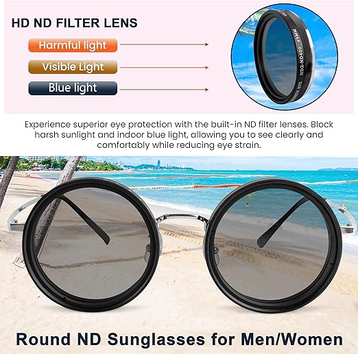 Adjustable Vision Glasses - Clear Round Metal Frame