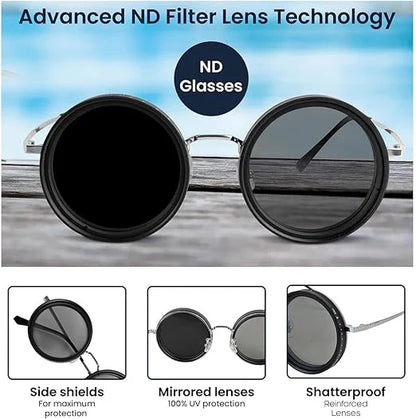 Adjustable Vision Glasses - Clear Round Metal Frame