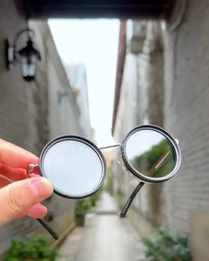 Adjustable Vision Glasses - Clear Round Metal Frame