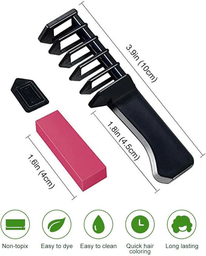 Hair Dye Comb (Pack of 6) | Temporary Hair Color Set
