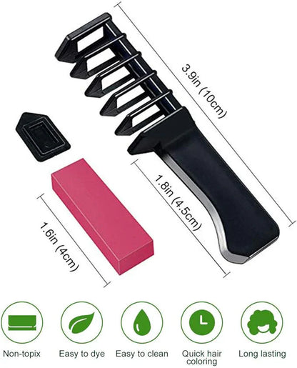Hair Dye Comb (Pack of 6) | Temporary Hair Color Set