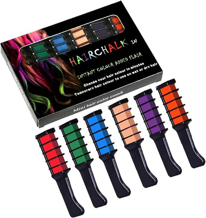 Hair Dye Comb (Pack of 6) | Temporary Hair Color Set