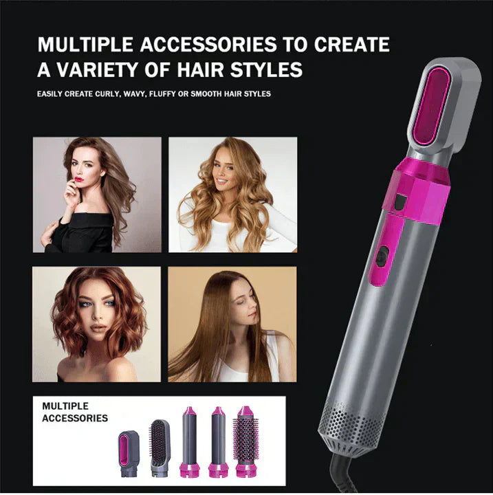 5-in-1 Hot Air Brush & Styler | Professional Hair Dryer