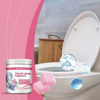 Jue Fish Toilet Bowl Tablets - 12Pcs Deodorizer Cleaner