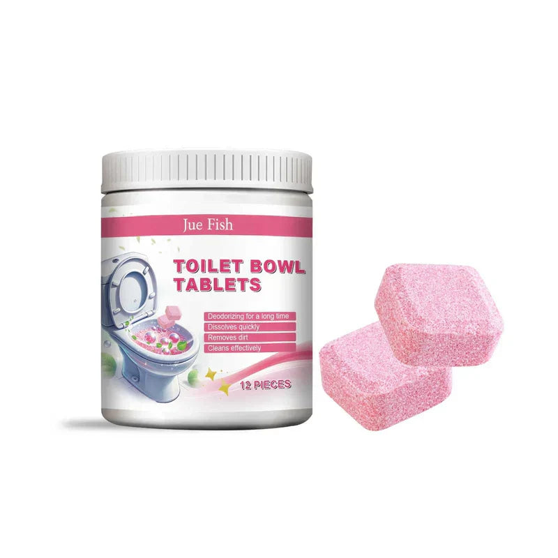 Jue Fish Toilet Bowl Tablets - 12Pcs Deodorizer Cleaner