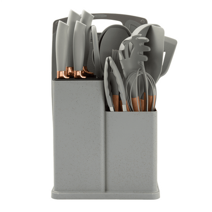 19-Piece Stainless Steel Kitchen Tool & Knife Set