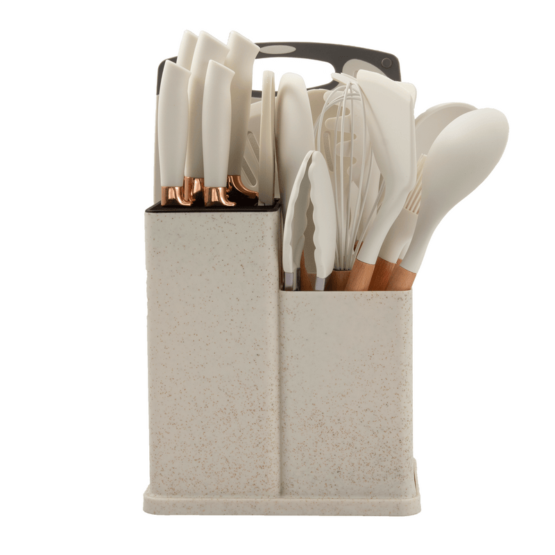 19-Piece Stainless Steel Kitchen Tool & Knife Set