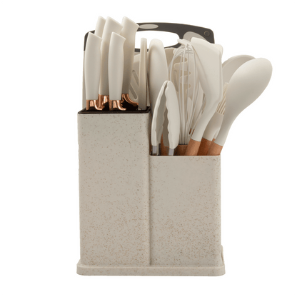 19-Piece Stainless Steel Kitchen Tool & Knife Set