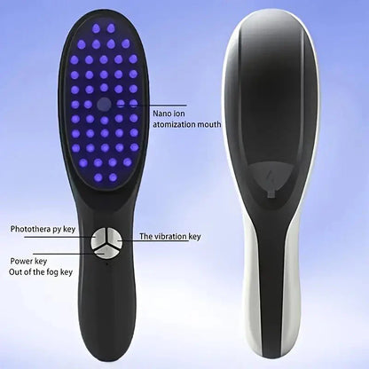 LED Hair Growth Brush - Red & Blue Light Spray Comb