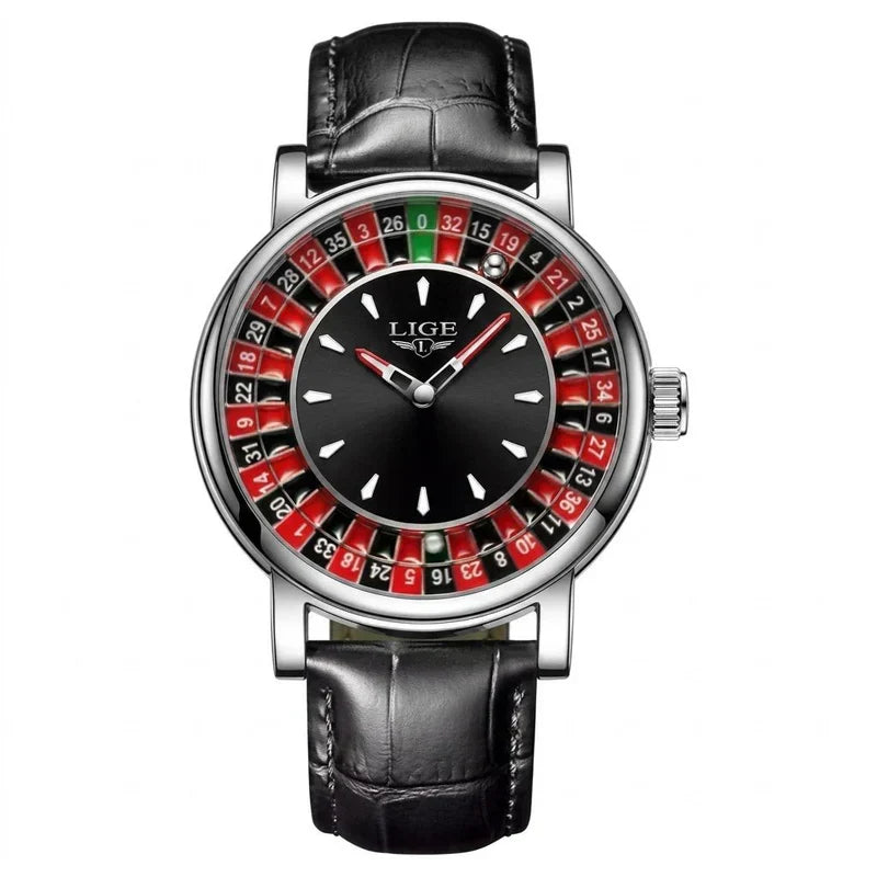 LIGE Roulette Dial Watch - Unique Quartz Men's Fashion