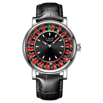 LIGE Roulette Dial Watch - Unique Quartz Men's Fashion