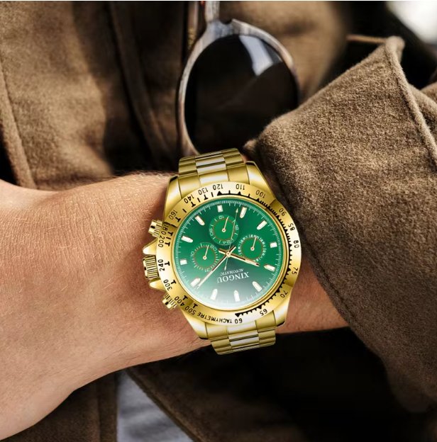 Men Stainless Steel Watch | Luxury Gold Steel Band