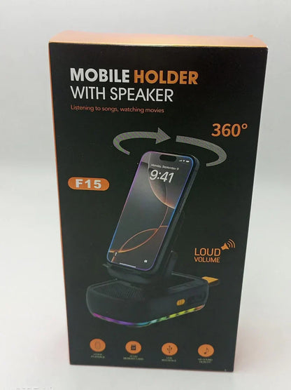 Mobile Holder with Speaker (F15) | 2-in-1 Phone Stand