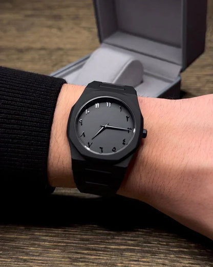 Stainless Steel Arabic Dial Quartz Watch for Men