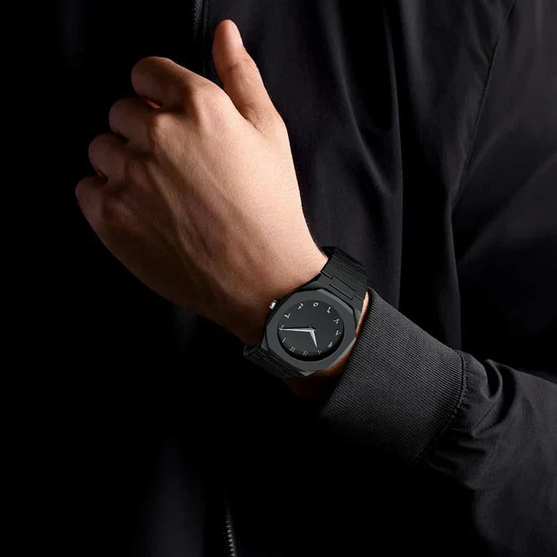Stainless Steel Arabic Dial Quartz Watch for Men