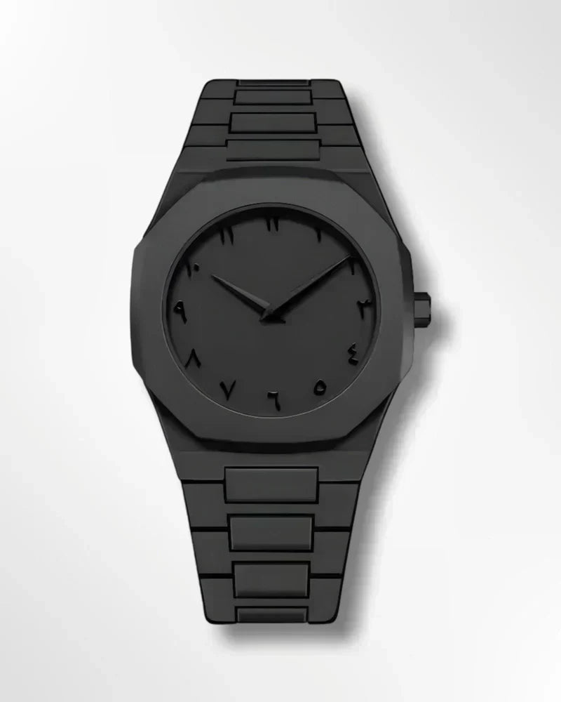 Stainless Steel Arabic Dial Quartz Watch for Men
